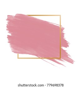 Vector frame with pink paint brush stroke. Design element for text or logo.
