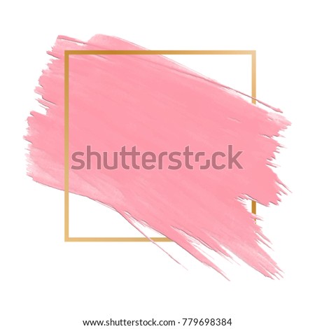 Vector Frame Pink Paint Brush Stroke Stock Vector (Royalty Free ...