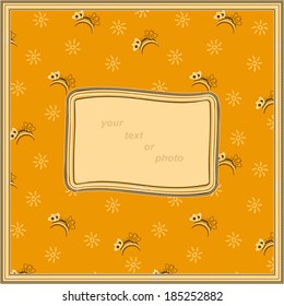 Vector frame with place for your text or photo in orange tones