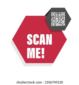 Vector frame for qr code. Scan me sign template. Isolated on white