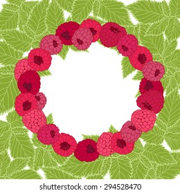 Vector frame with raspberry. Illustration with place for text,  can be used  creating card, menu or invitation card.
