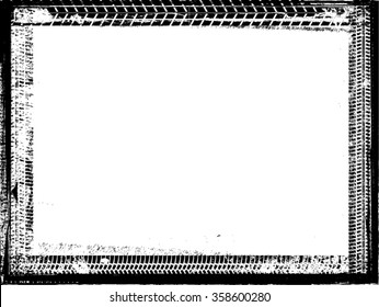 Vector Frame.  rectangle for image. distress texture . Grunge Black and White border picture . 