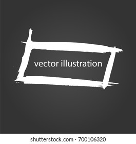 Vector Frame.  rectangle for image. distress texture . Grunge Black and White border picture . 