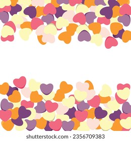 Vector frame with red hearts on pink background graphic design in the concept of love love symbol