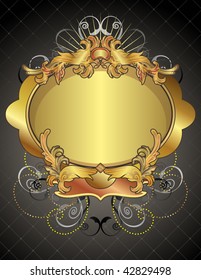 Vector frame with retro-styled design elements.