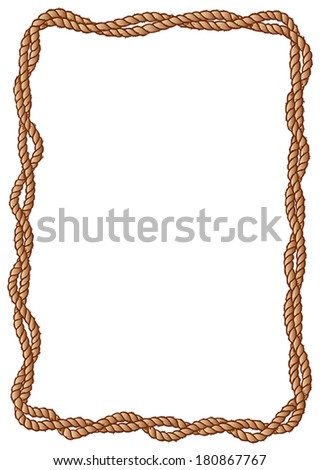 vector frame from rope isolated on white