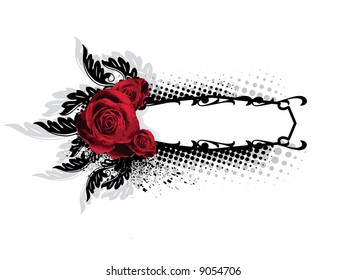 vector frame with roses