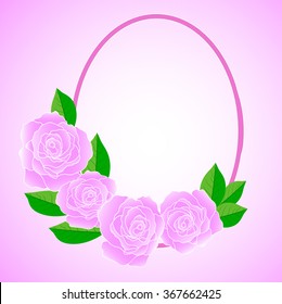 Vector  frame of  roses illustration . Can be used as a greeting card for background of Valentine's day, birthday, mother's day and so on.