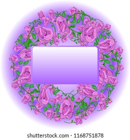 vector frame with roses on a color background