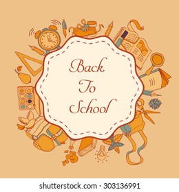 Vector frame  with school icons and a place for your text