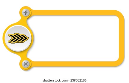 vector frame with screws and arrow