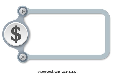 vector frame with screws and dollar symbol