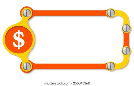 vector frame with screws and dollar symbol