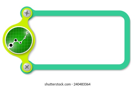 vector frame with screws and graph