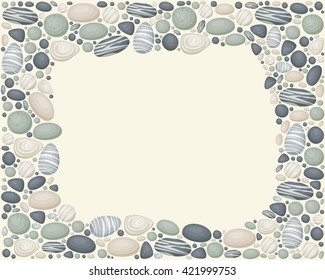 Vector frame with sea/river/ocean stones. Eps 10