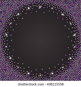 Vector Frame Of Sequin, Rhinestone, Glitter, Shiny Decorative Background, Border, Lustre, Brilliance