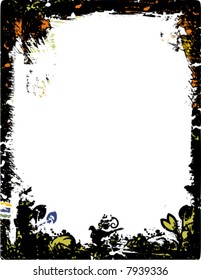 Vector frame series with grunge details.