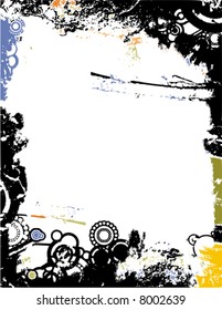 Vector frame series with grunge details.