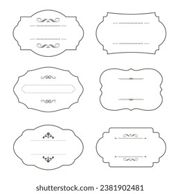 Vektorrahmen-Set. Dekorative, schwarze Rahmen, einzelne Illustrationen. Hochzeitsdesign-Elemente. Dekorierte Grenzen
