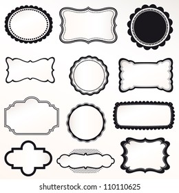 Vector Frame Set ornamental vintage decoration