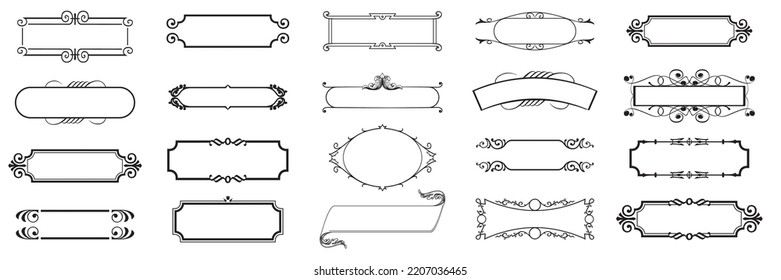 Vector Frame Set ornamental vintage