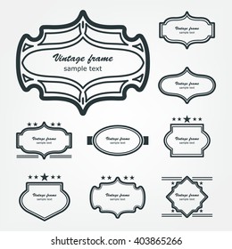 Vector Frame Set ornamental vintage decoration
