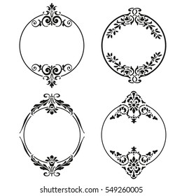 Vector Frame Set ornamental vintage decoration

