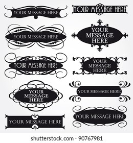 Vector Frame Set ornamental vintage decoration