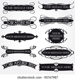 Vector Frame Set ornamental vintage decoration