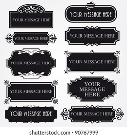 Vector Frame Set ornamental vintage decoration