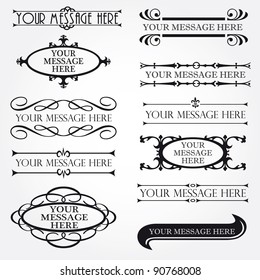 Vector Frame Set ornamental vintage decoration