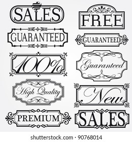 Vector Frame Set ornamental vintage decoration