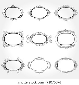 Vector Frame Set ornamental vintage decoration