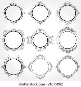 Vector Frame Set ornamental vintage decoration