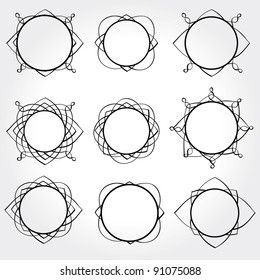 Vector Frame Set ornamental vintage decoration