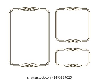 Vector frame set with retro line art