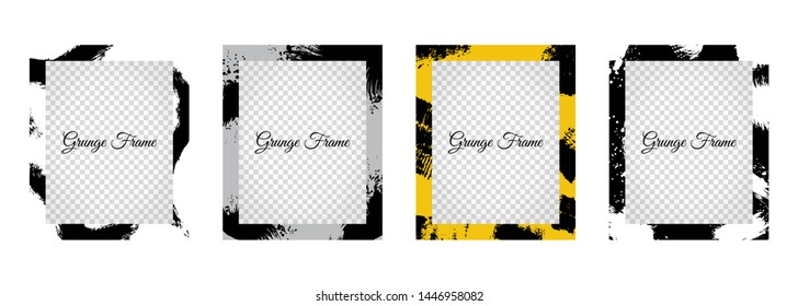 Vector frame set for text and photos. Modern Art graphics. Geometric grunge background. Element for design business cards, invitations, gift cards, flyers and brochures