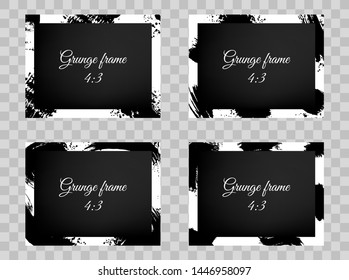 Vector frame set for text and photos. Modern Art graphics. Geometric grunge background. Element for design business cards, invitations, gift cards, flyers and brochures