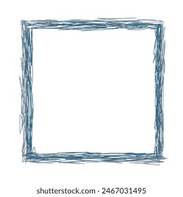 Vector frame in the shape of a square. Doodle style, circle sketch. Geometric frame. Template without description. EPS10
