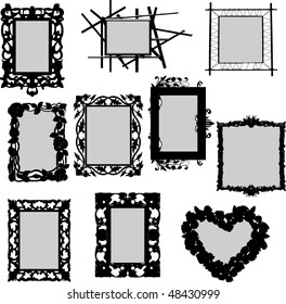 Vector frame silhouettes