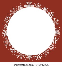 Vector frame snowflake, flat design