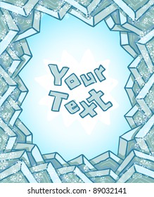 vector frame with snowflakes