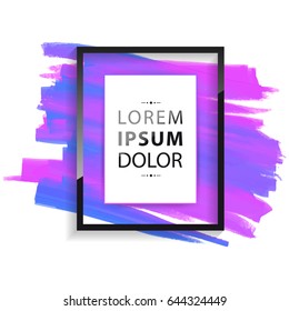 Vector frame with space for text and watercolor background