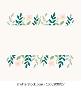 Vector frame with spring flowers. 