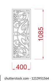 vector frame stained glass with dimension on white background