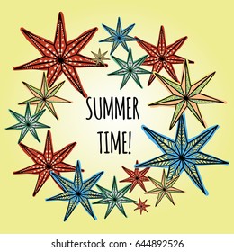 Vector frame with stars