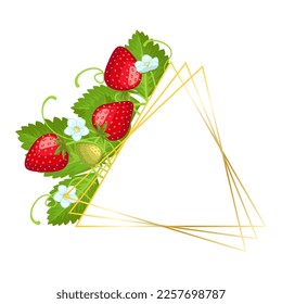 Vector frame with strawberry isolated on white background