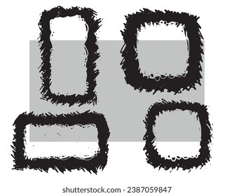 Vector frame strokes, vector element in grunge style drawn by pen