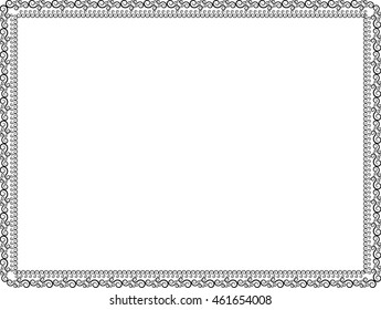 Vector Frame with swirls.Black and White decorative rectangle for image .border for your Design . 