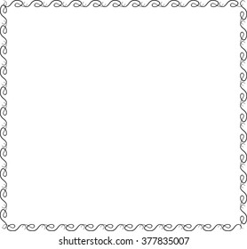 Vector Frame with swirls.Grunge Black and White textured rectangle for image frame. distressed border for your Design . 